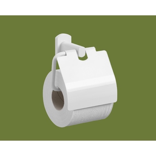 Toilet Paper Holder, Gedy ED25-02, Lacquered White Toilet Roll Holder With Cover ED25-02