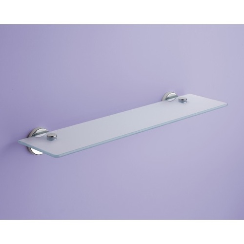 Bathroom Shelf, Gedy FE19-55-13, Frosted Glass Bathroom Shelf With Chrome Holders FE19-55-13