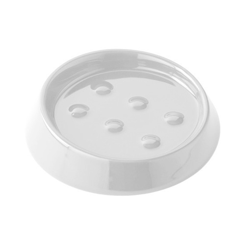 Soap Dish, Gedy MU11-02, White Rounded Ceramic Pottery Soap Dish MU11-02