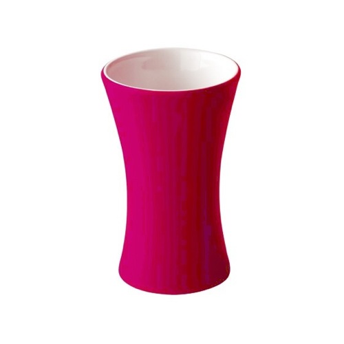 Toothbrush Holder, Gedy MU98-53, Soft Touch Ruby Red Rounded Ceramic Pottery Toothbrush Holder MU98-53