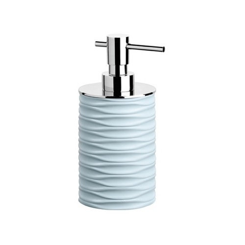 Soap Dispenser, Gedy OR81, Chrome and Ivory, Aquamarine, or Blue Round Soap Dispenser OR81