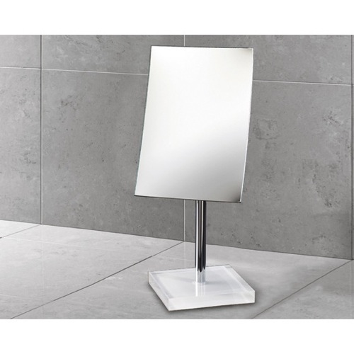 Makeup Mirror, Gedy RA2018-02, Square Magnifying Mirror with White Base RA2018-02
