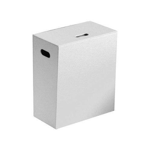 Laundry Basket, Gedy 1537-02, White Faux Leather Laundry Basket 1537-02