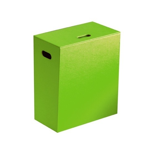 Laundry Basket, Gedy 1537-04, Floor Standing Faux Leather Green Laundry Basket 1537-04