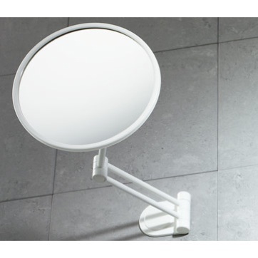 Makeup Mirror, Gedy 2110-02, Wall Mounted White 2.5x Magnifying Mirror 2110-02