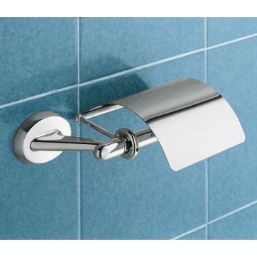 Toilet Paper Holder, Gedy 3025-13, Classic Chrome Toilet Roll Holder With Cover 3025-13