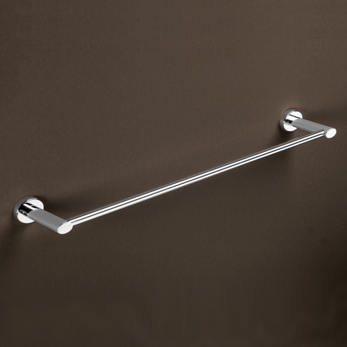 Towel Bar, Gedy 3721-60-13, Round 24 Inch Polished Chrome Towel Bar 3721-60-13