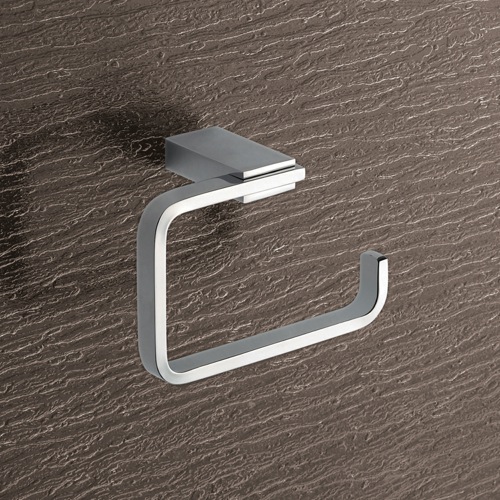 Toilet Paper Holder, Gedy 3824-13, Square Brass Toilet Paper Holder In Polished Chrome 3824-13