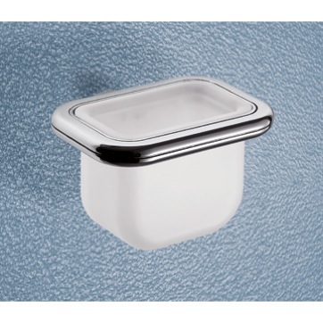 Toothbrush Holder, Gedy 4310-13, Wall Mounted Frosted Glass Toothbrush Holder With Polished Chrome Mounting 4310-13