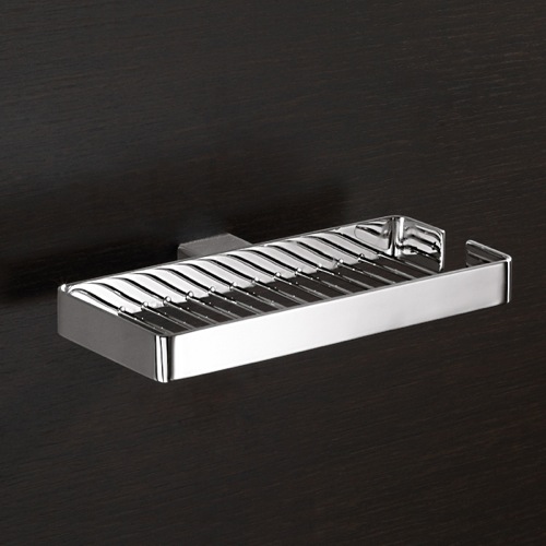 Shower Soap Holder, Gedy 5418-13, Wall Mounted Square Chrome Wire Double Soap Holder 5418-13