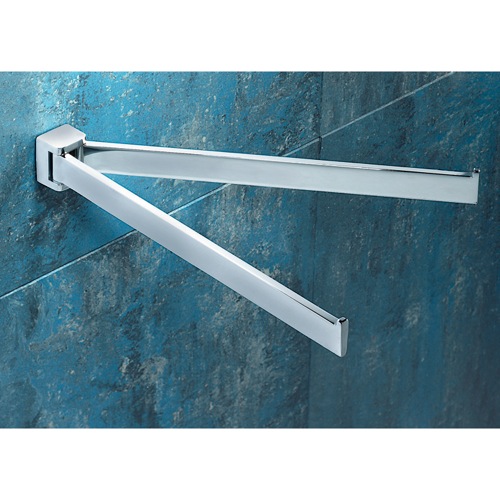 Swivel Towel Bar, Gedy 5723-13, 12 Inch Polished Chrome Double Swivel Towel Bar 5723-13