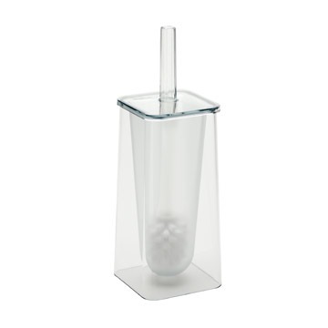 Toilet Brush, Gedy 6133-00, Modern Transparent Toilet Brush Holder 6133-00