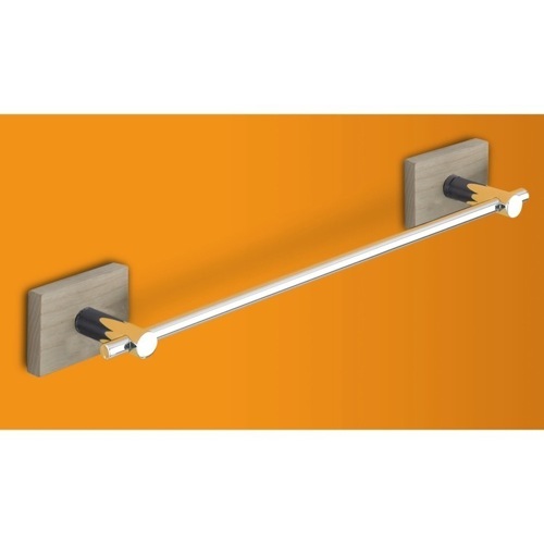 Towel Bar, Gedy 6621-30, Chrome 12 Inch Towel Bar with Cherry or Washed Oak Wood Wall Mount 6621-30