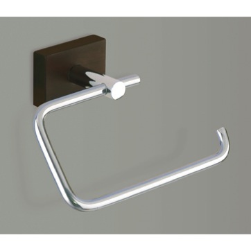 Toilet Paper Holder, Gedy 6624-19, Chrome Toilet Roll Holder With Wood Base 6624-19