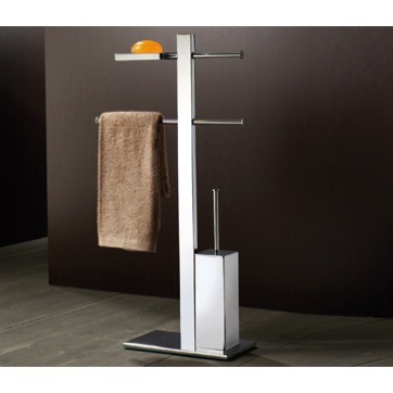 Bathroom Butler, Gedy 7634-13, Free Standing Chrome Bathroom Butler 7634-13
