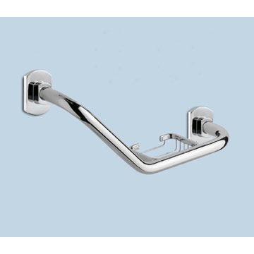 Shower Grab Bar, Gedy ED20-13, Polished Chrome Shower Grab Bar With Soap Holder ED20-13