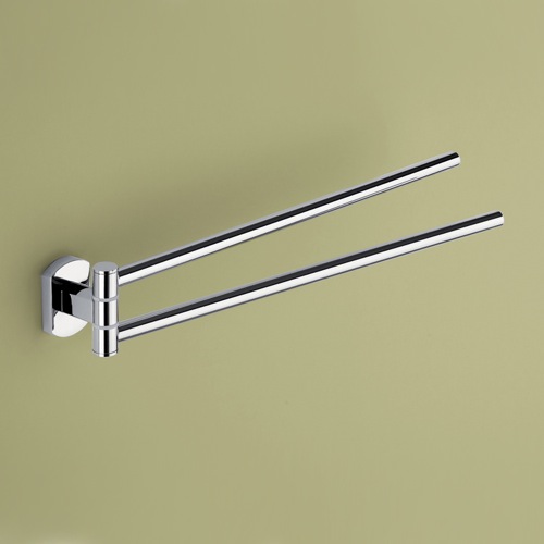 Swivel Towel Bar, Gedy ED23-13, 14 Inch Double Swivel Polished Chrome Towel Bar ED23-13