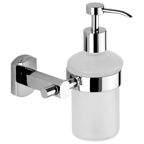 Soap Dispenser, Gedy ED81-13, Wall Mounted Round Frosted Glass Soap Dispenser ED81-13