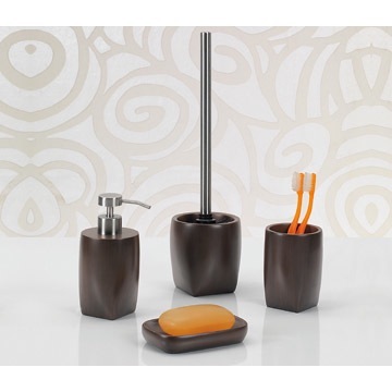 Bathroom Accessory Set, Gedy ET100, Etnica Moka Resin Bathroom Accessory Set ET100