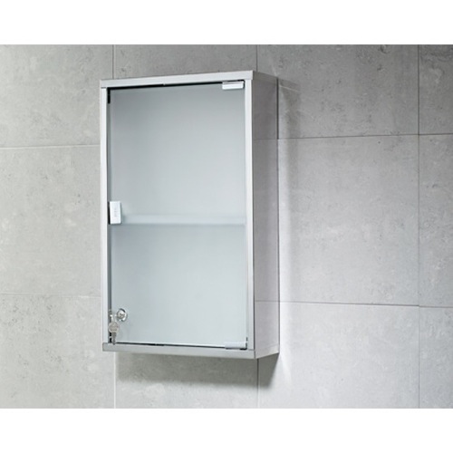 Medicine Cabinet, Gedy JO07-13, Stainless Steel Cabinet with Mirror and 1 Shelf JO07-13