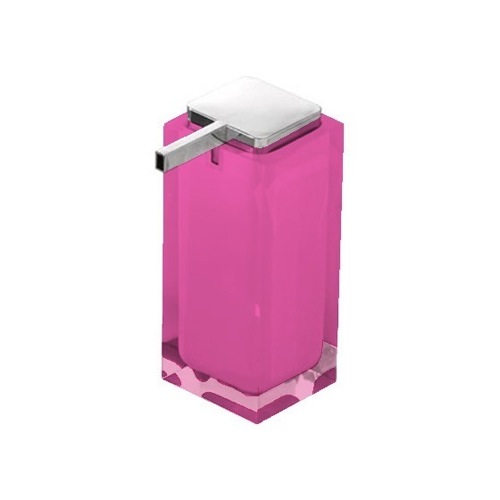Soap Dispenser, Gedy RA80-76, Square Pink Countertop Soap Dispenser RA80-76
