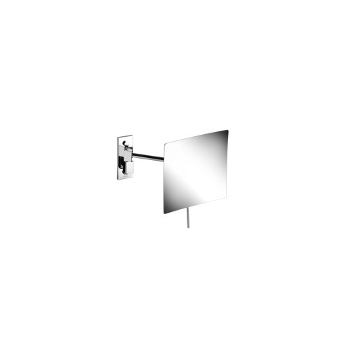 Makeup Mirror, Geesa 1084, Wall Mounted Chrome Square 3x Magnifying Mirror 1084