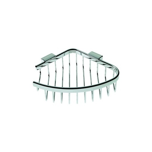 Soap Dish, Geesa 2511, Wall Mounted Chrome Corner Shower Sponge or Soap Holder 2511