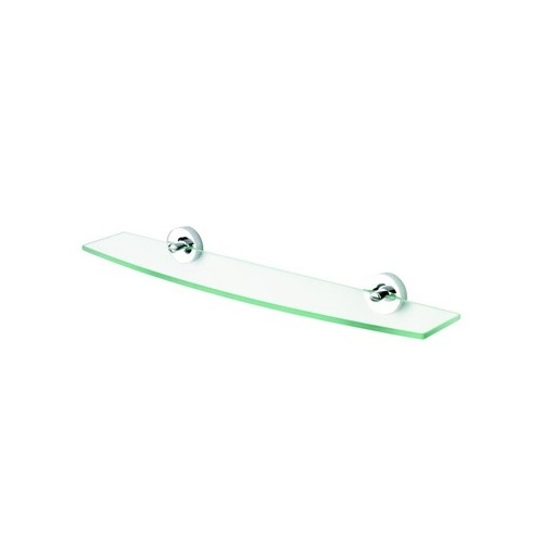Bathroom Shelf, Geesa 5501, 24 Inch Clear Glass Bathroom Shelf Holder with Chrome 5501