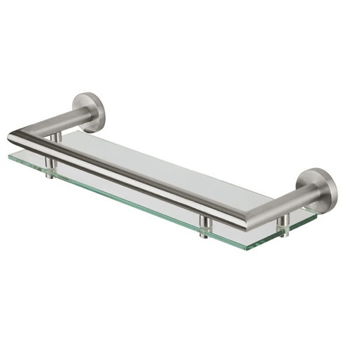 Bathroom Shelf, Geesa 6501-05-35, 14 Inch Clear Glass Bathroom Shelf Holder 6501-05-35