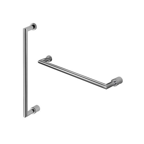 Shower Door Handle, Geesa 6559-02-45, 18 Inch Chrome Shower Door Handle with Knob 6559-02-45