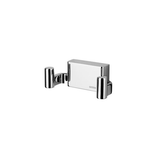 Bathroom Hook, Geesa 7015, Chrome Robe or Towel Double Hook 7015