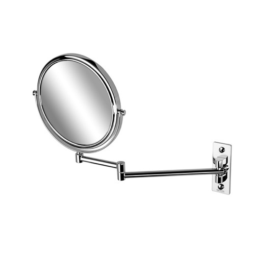 Makeup Mirror, Geesa 1086, Chrome Round Wall Mounted Double Face 3x Magnifying Mirror 1086