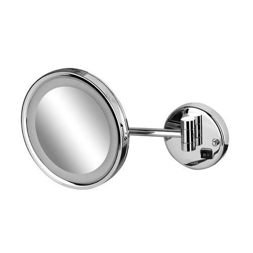 Makeup Mirror, Geesa 1088, Wall Mounted Round Chrome LED 3x Magnifying Mirror 1088