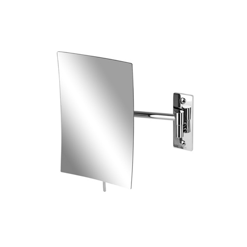 Makeup Mirror, Geesa 1091, Chrome Square Wall Mounted 3x Magnifying Mirror 1091
