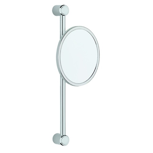 Makeup Mirror, Geesa 1092, Chrome Round 3x Magnifying Mirror on Wall Bar 1092