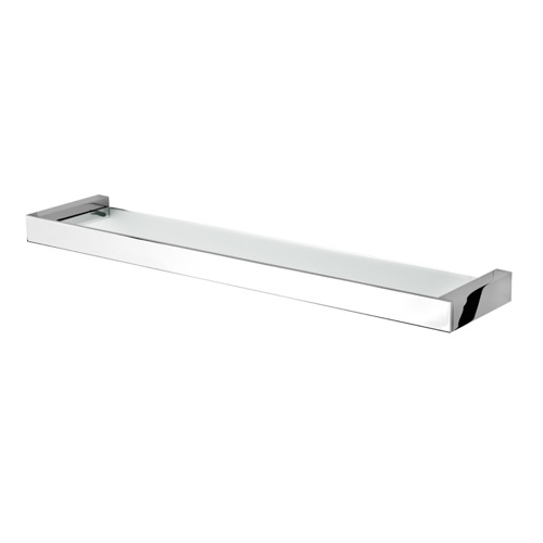 Bathroom Shelf, Geesa 3501-02, 24 Inch Square Glass Bathroom Shelf Holder 3501-02