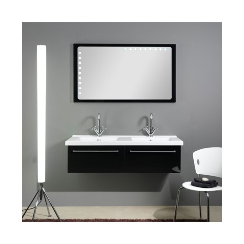 Bathroom Vanity, Iotti FL5, Dual Sink Vanity Set with Backlight Horizontal Mirror FL5