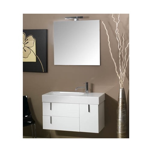 Bathroom Vanity, Iotti NE1, Contemporary 3 Pc. Vanity Set with Mirror, and Ceramic Sink NE1