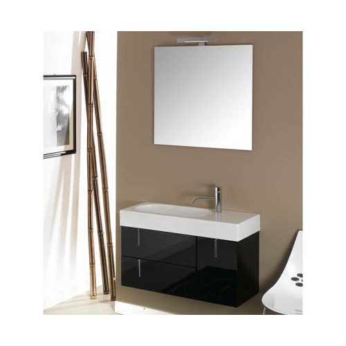 Bathroom Vanity, Iotti NE5, Unique Vanity Set with Sink, Light, and Square Mirror NE5