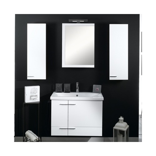 Bathroom Vanity, Iotti NS9, Modern Bathroom Vanity Set with Rectangular Mirror, Vanity, and Sink NS9