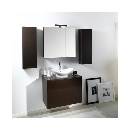 Bathroom Vanity, Iotti NT9, Modern Vanity Set with Sink, Cabinet and Wood Top NT9
