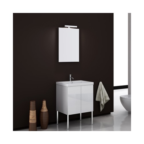 Bathroom Vanity, Iotti SE01, Contemporary Vanity Set With Vertically Rectangular Mirror SE01