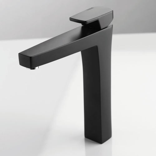 Bathroom Sink Faucet, Ponsi 82/SB, Long Spout Black Single Handle Bathroom Sink Faucet 82/SB