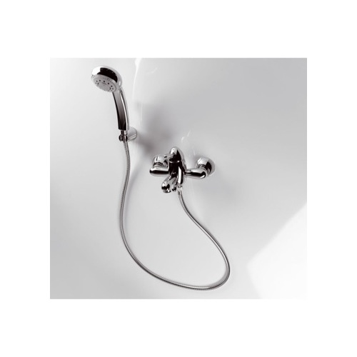 Tub Filler, Ponsi 282, Wall Mounted Bath Shower Mixer With Hose and 3-Function Handshower 282