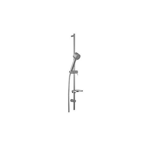 Hand Held Shower, Ponsi 376/MM CR, Chrome Sliding Rail With Hose, 4-Function Handshower, And Soap Holder 376/MM CR