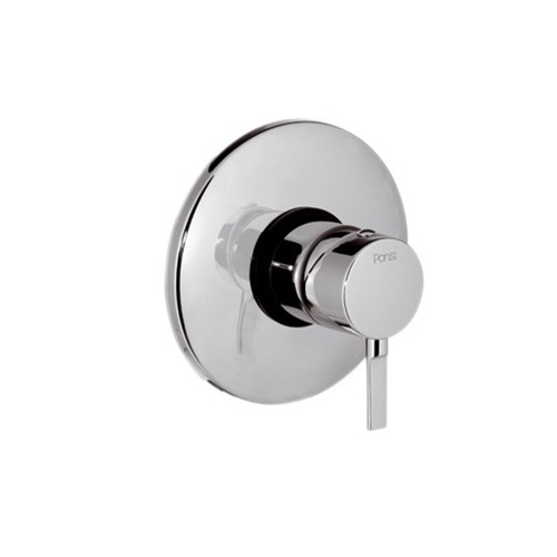 Shower Mixer, Ponsi 49 CR, Concealed Polished Chrome Shower Mixer With Round Flange 49 CR