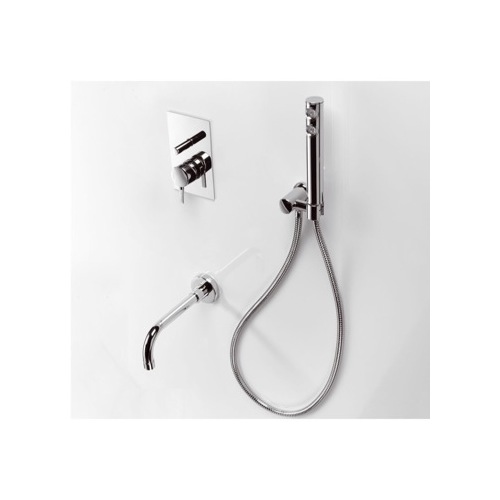 Bathtub and Shower Faucet, Ponsi 52 CR, Concealed Polished Chrome Bath-Shower Mixer With Flange 52 CR