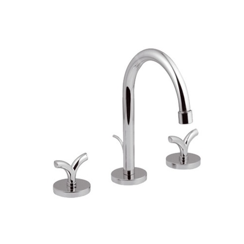 Bathroom Sink Faucet, Ponsi 070 CR, 3-Hole Chrome Bathroom Faucet With 6.3 Inch Swivel Spout 070 CR