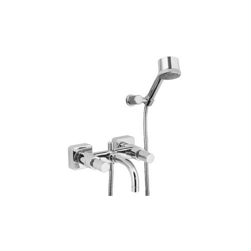 Tub Filler, Ponsi 557/1, Wall Mounted Bath Shower Mixer With Hose, 4-Function Handshower, and Bracket 557/1