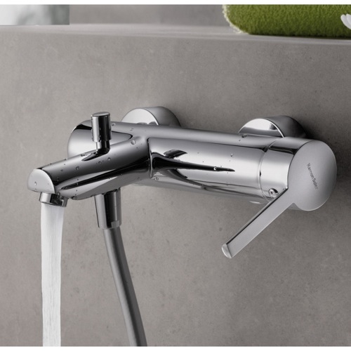 Tub Filler, Ramon Soler US-3305S, Wall Mounted Tub Mixer with Single Lever and Automatic Diverter US-3305S